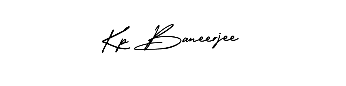 You should practise on your own different ways (AmerikaSignatureDemo-Regular) to write your name (Kp Baneerjee) in signature. don't let someone else do it for you. Kp Baneerjee signature style 3 images and pictures png