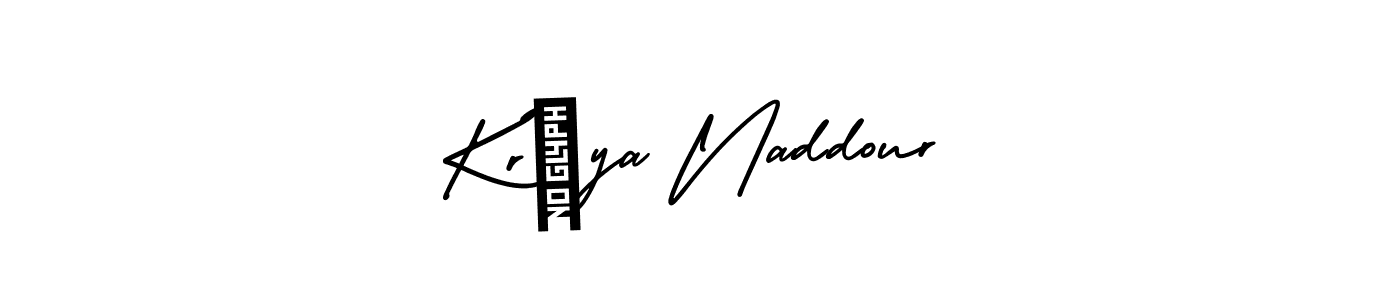 How to make Kréya Naddour name signature. Use AmerikaSignatureDemo-Regular style for creating short signs online. This is the latest handwritten sign. Kréya Naddour signature style 3 images and pictures png