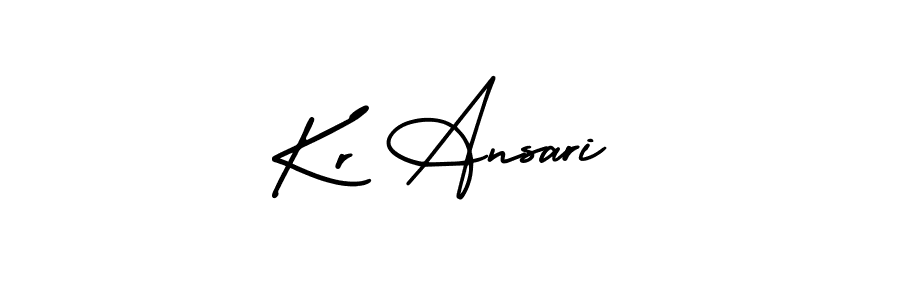 Kr Ansari stylish signature style. Best Handwritten Sign (AmerikaSignatureDemo-Regular) for my name. Handwritten Signature Collection Ideas for my name Kr Ansari. Kr Ansari signature style 3 images and pictures png