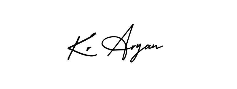 Kr Aryan stylish signature style. Best Handwritten Sign (AmerikaSignatureDemo-Regular) for my name. Handwritten Signature Collection Ideas for my name Kr Aryan. Kr Aryan signature style 3 images and pictures png