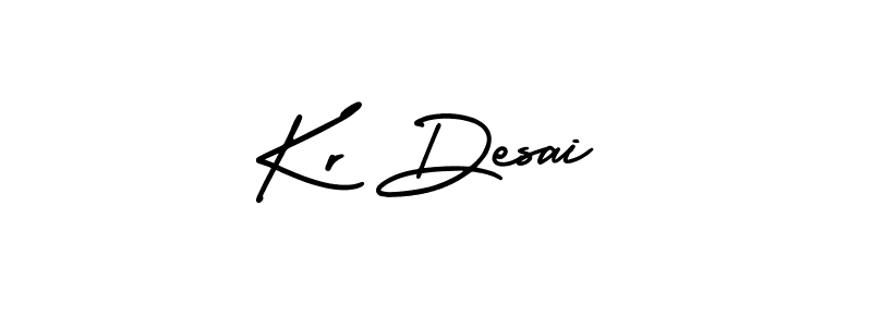 Make a beautiful signature design for name Kr Desai. With this signature (AmerikaSignatureDemo-Regular) style, you can create a handwritten signature for free. Kr Desai signature style 3 images and pictures png