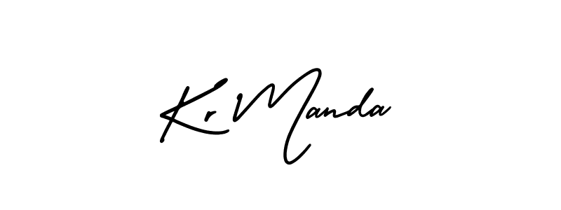 How to make Kr Manda signature? AmerikaSignatureDemo-Regular is a professional autograph style. Create handwritten signature for Kr Manda name. Kr Manda signature style 3 images and pictures png