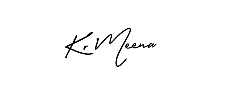 How to make Kr Meena signature? AmerikaSignatureDemo-Regular is a professional autograph style. Create handwritten signature for Kr Meena name. Kr Meena signature style 3 images and pictures png
