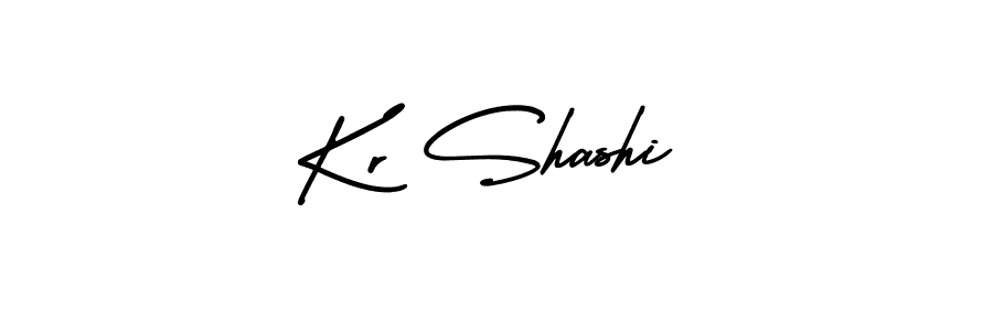 The best way (AmerikaSignatureDemo-Regular) to make a short signature is to pick only two or three words in your name. The name Kr Shashi include a total of six letters. For converting this name. Kr Shashi signature style 3 images and pictures png