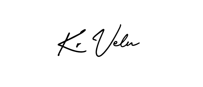 Also we have Kr Velu name is the best signature style. Create professional handwritten signature collection using AmerikaSignatureDemo-Regular autograph style. Kr Velu signature style 3 images and pictures png