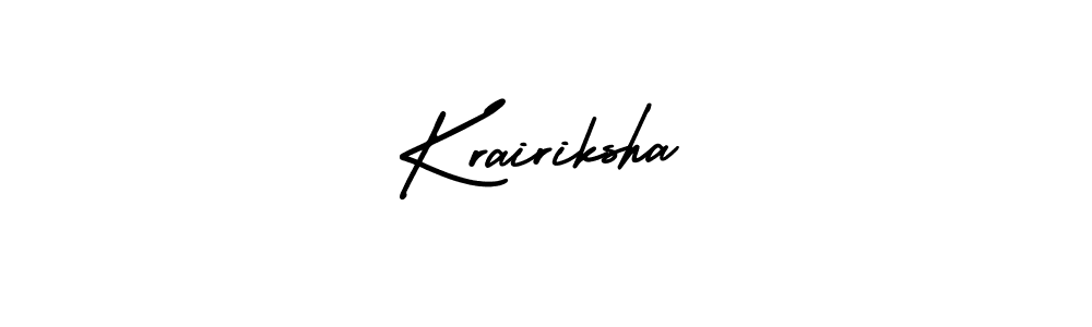 How to make Krairiksha name signature. Use AmerikaSignatureDemo-Regular style for creating short signs online. This is the latest handwritten sign. Krairiksha signature style 3 images and pictures png