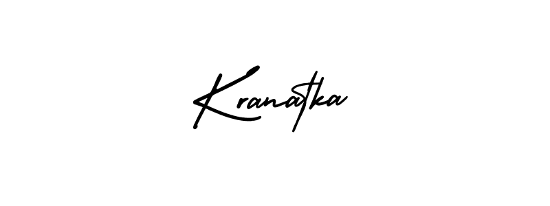 You should practise on your own different ways (AmerikaSignatureDemo-Regular) to write your name (Kranatka) in signature. don't let someone else do it for you. Kranatka signature style 3 images and pictures png