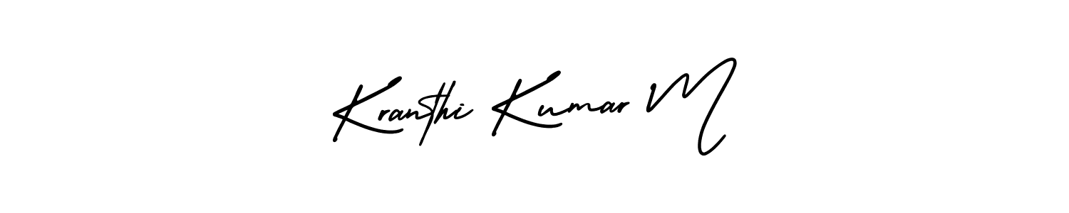 Design your own signature with our free online signature maker. With this signature software, you can create a handwritten (AmerikaSignatureDemo-Regular) signature for name Kranthi Kumar M. Kranthi Kumar M signature style 3 images and pictures png