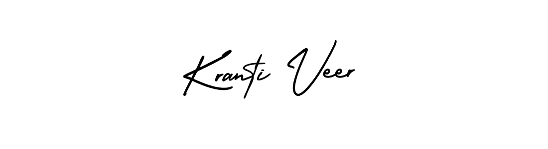 Use a signature maker to create a handwritten signature online. With this signature software, you can design (AmerikaSignatureDemo-Regular) your own signature for name Kranti Veer. Kranti Veer signature style 3 images and pictures png