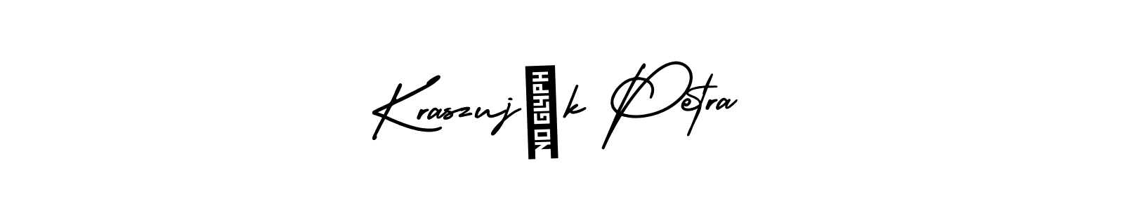 Make a short Kraszuják Petra signature style. Manage your documents anywhere anytime using AmerikaSignatureDemo-Regular. Create and add eSignatures, submit forms, share and send files easily. Kraszuják Petra signature style 3 images and pictures png