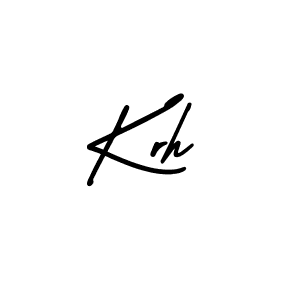 You should practise on your own different ways (AmerikaSignatureDemo-Regular) to write your name (Krh) in signature. don't let someone else do it for you. Krh signature style 3 images and pictures png