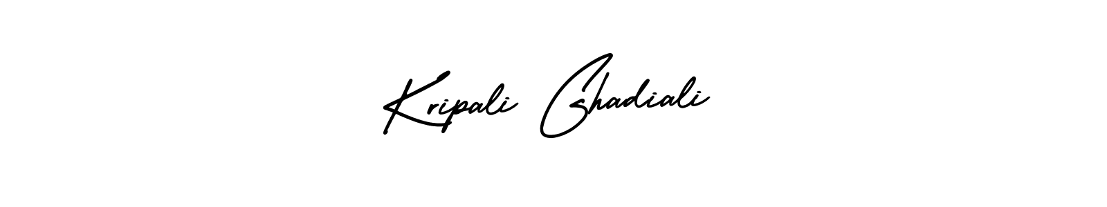 Kripali Ghadiali stylish signature style. Best Handwritten Sign (AmerikaSignatureDemo-Regular) for my name. Handwritten Signature Collection Ideas for my name Kripali Ghadiali. Kripali Ghadiali signature style 3 images and pictures png