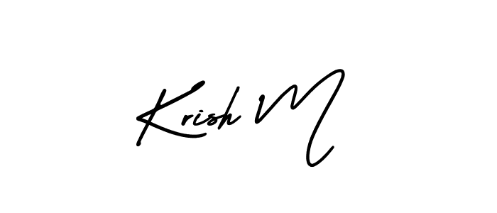Create a beautiful signature design for name Krish M. With this signature (AmerikaSignatureDemo-Regular) fonts, you can make a handwritten signature for free. Krish M signature style 3 images and pictures png
