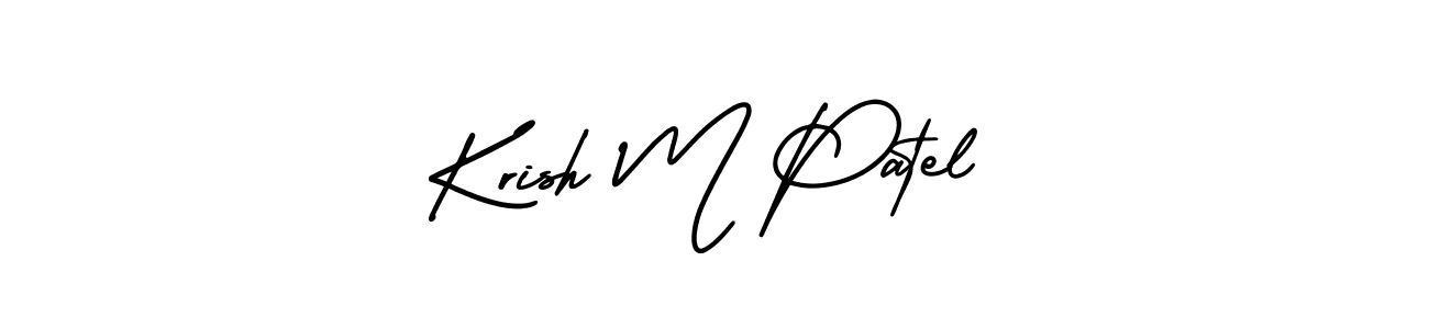 if you are searching for the best signature style for your name Krish M Patel. so please give up your signature search. here we have designed multiple signature styles  using AmerikaSignatureDemo-Regular. Krish M Patel signature style 3 images and pictures png