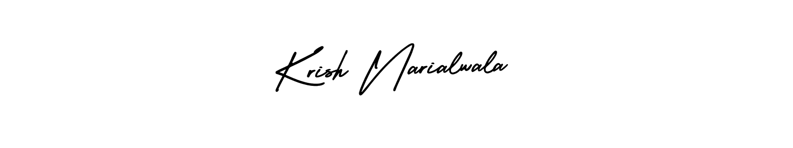 Similarly AmerikaSignatureDemo-Regular is the best handwritten signature design. Signature creator online .You can use it as an online autograph creator for name Krish Narialwala. Krish Narialwala signature style 3 images and pictures png