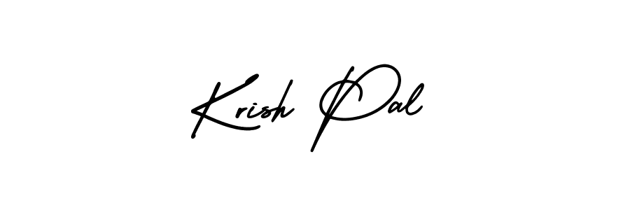 The best way (AmerikaSignatureDemo-Regular) to make a short signature is to pick only two or three words in your name. The name Krish Pal include a total of six letters. For converting this name. Krish Pal signature style 3 images and pictures png