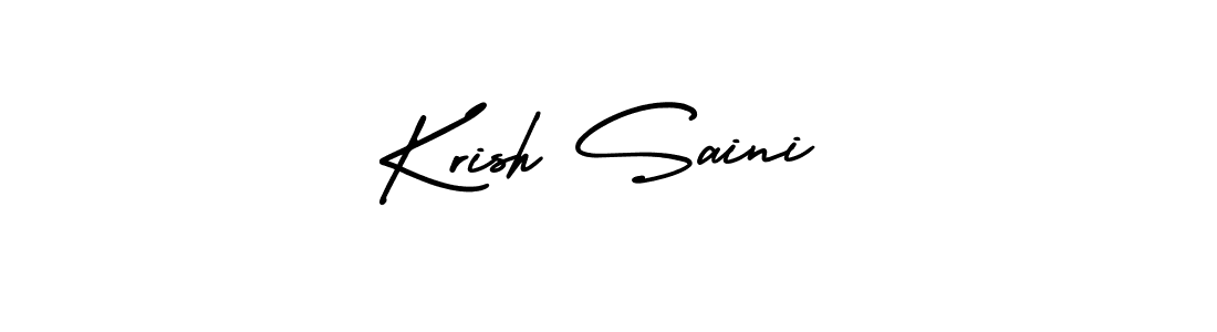 The best way (AmerikaSignatureDemo-Regular) to make a short signature is to pick only two or three words in your name. The name Krish Saini include a total of six letters. For converting this name. Krish Saini signature style 3 images and pictures png