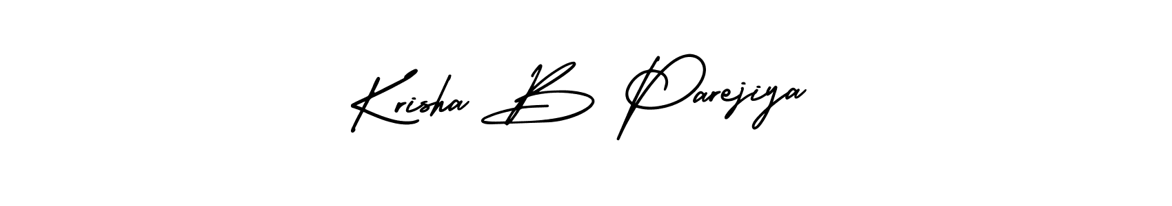 AmerikaSignatureDemo-Regular is a professional signature style that is perfect for those who want to add a touch of class to their signature. It is also a great choice for those who want to make their signature more unique. Get Krisha B Parejiya name to fancy signature for free. Krisha B Parejiya signature style 3 images and pictures png