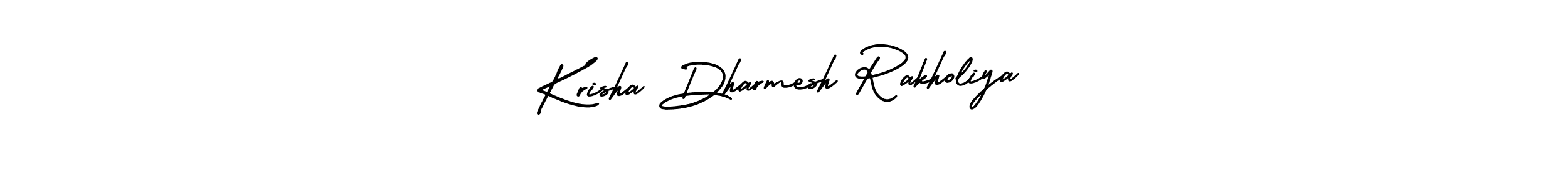 Make a short Krisha Dharmesh Rakholiya signature style. Manage your documents anywhere anytime using AmerikaSignatureDemo-Regular. Create and add eSignatures, submit forms, share and send files easily. Krisha Dharmesh Rakholiya signature style 3 images and pictures png