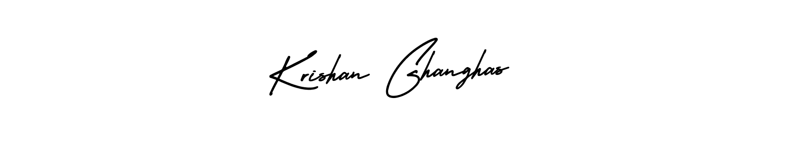 The best way (AmerikaSignatureDemo-Regular) to make a short signature is to pick only two or three words in your name. The name Krishan Ghanghas include a total of six letters. For converting this name. Krishan Ghanghas signature style 3 images and pictures png