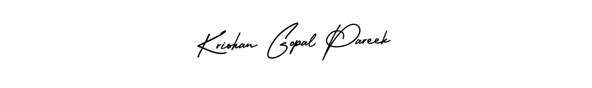 It looks lik you need a new signature style for name Krishan Gopal Pareek. Design unique handwritten (AmerikaSignatureDemo-Regular) signature with our free signature maker in just a few clicks. Krishan Gopal Pareek signature style 3 images and pictures png