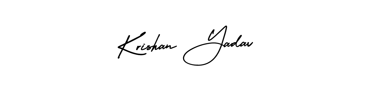 You should practise on your own different ways (AmerikaSignatureDemo-Regular) to write your name (Krishan Yadav) in signature. don't let someone else do it for you. Krishan Yadav signature style 3 images and pictures png