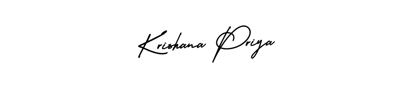 You should practise on your own different ways (AmerikaSignatureDemo-Regular) to write your name (Krishana Priya) in signature. don't let someone else do it for you. Krishana Priya signature style 3 images and pictures png