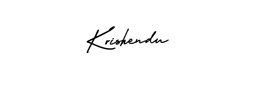 You should practise on your own different ways (AmerikaSignatureDemo-Regular) to write your name (Krishendu) in signature. don't let someone else do it for you. Krishendu signature style 3 images and pictures png