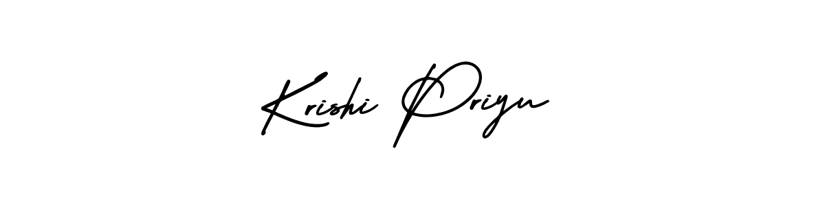 Krishi Priyu stylish signature style. Best Handwritten Sign (AmerikaSignatureDemo-Regular) for my name. Handwritten Signature Collection Ideas for my name Krishi Priyu. Krishi Priyu signature style 3 images and pictures png