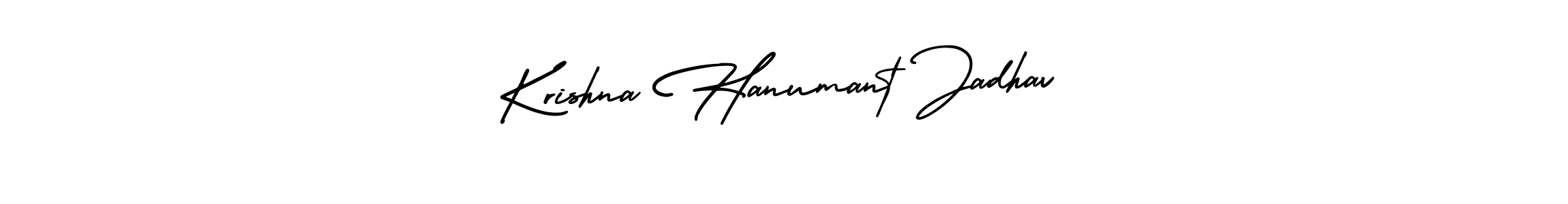 You should practise on your own different ways (AmerikaSignatureDemo-Regular) to write your name (Krishna Hanumant Jadhav) in signature. don't let someone else do it for you. Krishna Hanumant Jadhav signature style 3 images and pictures png