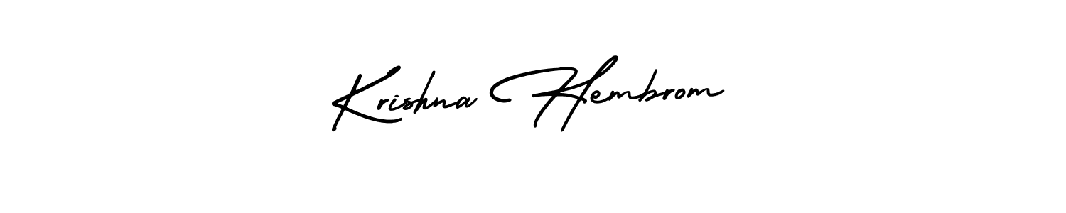 if you are searching for the best signature style for your name Krishna Hembrom. so please give up your signature search. here we have designed multiple signature styles  using AmerikaSignatureDemo-Regular. Krishna Hembrom signature style 3 images and pictures png