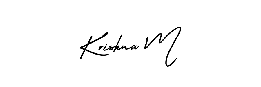 Design your own signature with our free online signature maker. With this signature software, you can create a handwritten (AmerikaSignatureDemo-Regular) signature for name Krishna M. Krishna M signature style 3 images and pictures png