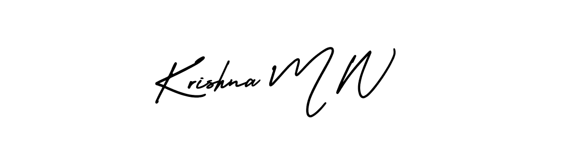 Use a signature maker to create a handwritten signature online. With this signature software, you can design (AmerikaSignatureDemo-Regular) your own signature for name Krishna M W. Krishna M W signature style 3 images and pictures png