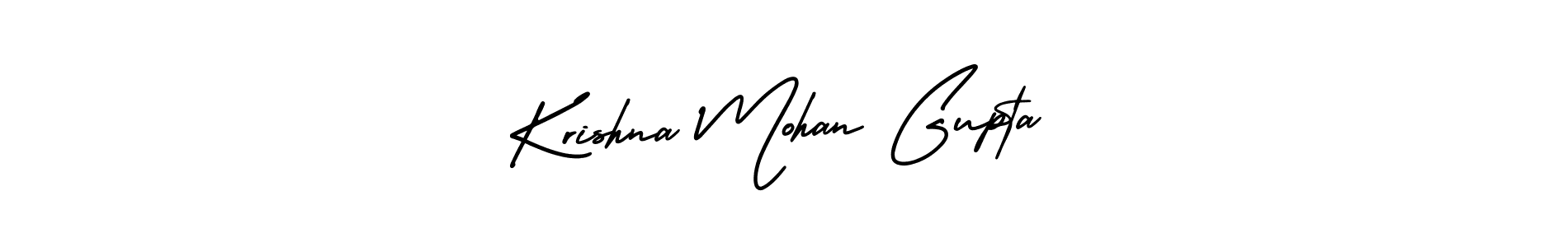 You should practise on your own different ways (AmerikaSignatureDemo-Regular) to write your name (Krishna Mohan Gupta) in signature. don't let someone else do it for you. Krishna Mohan Gupta signature style 3 images and pictures png