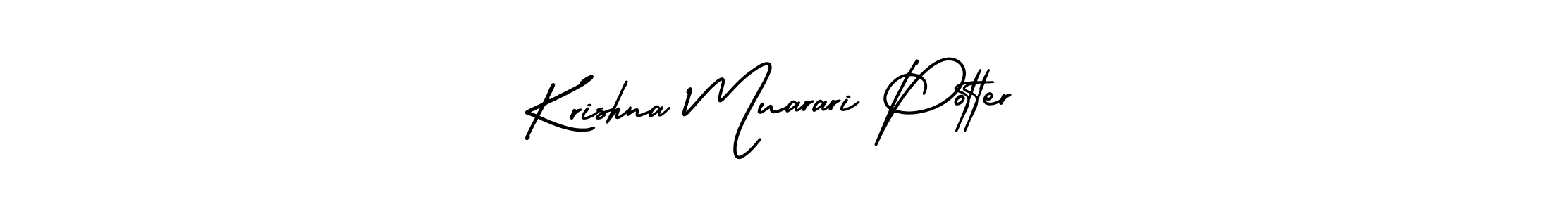 You should practise on your own different ways (AmerikaSignatureDemo-Regular) to write your name (Krishna Muarari Potter) in signature. don't let someone else do it for you. Krishna Muarari Potter signature style 3 images and pictures png