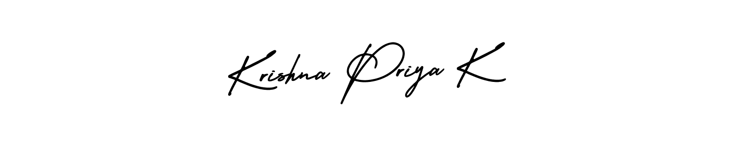 Krishna Priya K stylish signature style. Best Handwritten Sign (AmerikaSignatureDemo-Regular) for my name. Handwritten Signature Collection Ideas for my name Krishna Priya K. Krishna Priya K signature style 3 images and pictures png