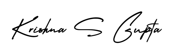 Practice writing Krishna S Gupta with the flow of AmerikaSignatureDemo-Regular lettering. A fantastic source of inspiration for developing your personal signature style. Krishna S Gupta signature style 3 images and pictures png