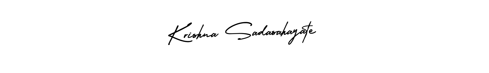 You should practise on your own different ways (AmerikaSignatureDemo-Regular) to write your name (Krishna Sadasahayate) in signature. don't let someone else do it for you. Krishna Sadasahayate signature style 3 images and pictures png