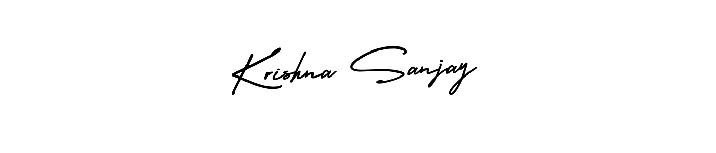 You should practise on your own different ways (AmerikaSignatureDemo-Regular) to write your name (Krishna Sanjay) in signature. don't let someone else do it for you. Krishna Sanjay signature style 3 images and pictures png