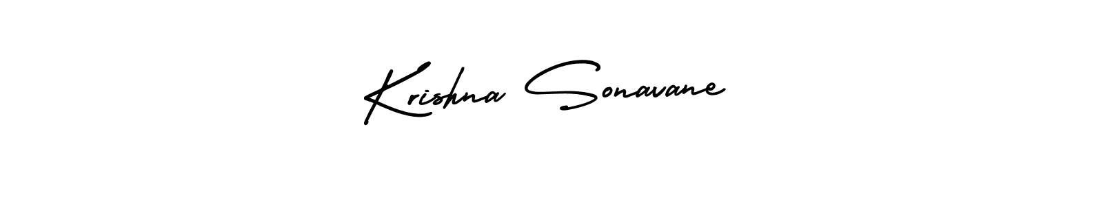 The best way (AmerikaSignatureDemo-Regular) to make a short signature is to pick only two or three words in your name. The name Krishna Sonavane include a total of six letters. For converting this name. Krishna Sonavane signature style 3 images and pictures png