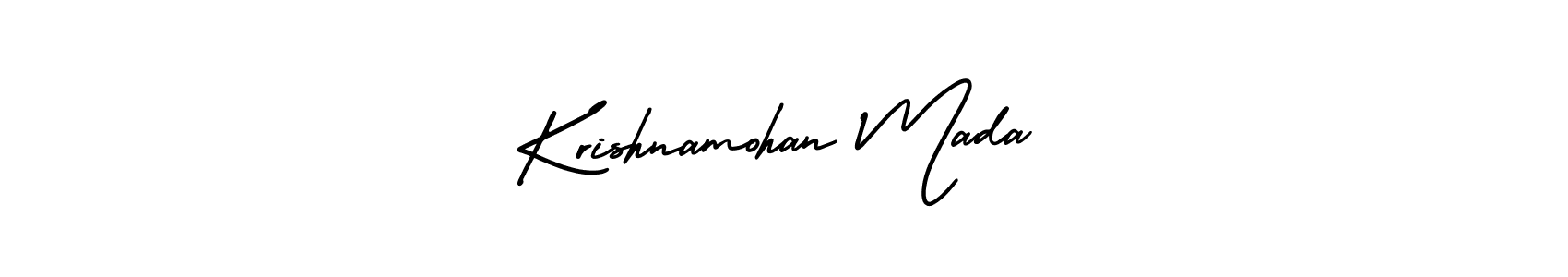 Use a signature maker to create a handwritten signature online. With this signature software, you can design (AmerikaSignatureDemo-Regular) your own signature for name Krishnamohan Mada. Krishnamohan Mada signature style 3 images and pictures png