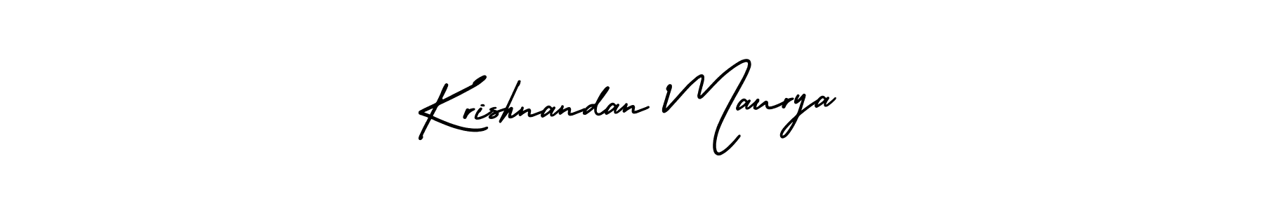 You should practise on your own different ways (AmerikaSignatureDemo-Regular) to write your name (Krishnandan Maurya) in signature. don't let someone else do it for you. Krishnandan Maurya signature style 3 images and pictures png