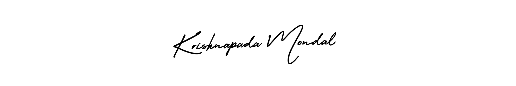 You should practise on your own different ways (AmerikaSignatureDemo-Regular) to write your name (Krishnapada Mondal) in signature. don't let someone else do it for you. Krishnapada Mondal signature style 3 images and pictures png