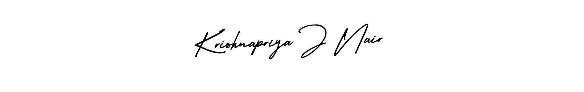 You should practise on your own different ways (AmerikaSignatureDemo-Regular) to write your name (Krishnapriya J Nair) in signature. don't let someone else do it for you. Krishnapriya J Nair signature style 3 images and pictures png