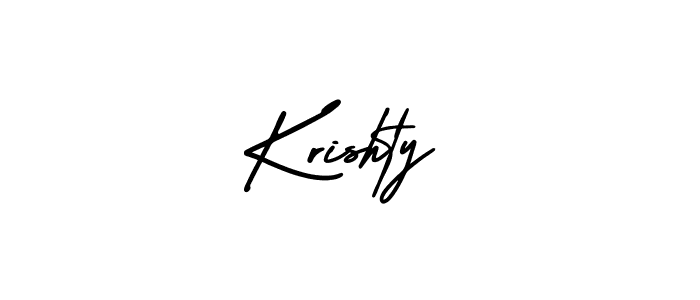 Make a beautiful signature design for name Krishty. With this signature (AmerikaSignatureDemo-Regular) style, you can create a handwritten signature for free. Krishty signature style 3 images and pictures png