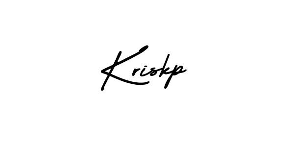 Use a signature maker to create a handwritten signature online. With this signature software, you can design (AmerikaSignatureDemo-Regular) your own signature for name Kriskp. Kriskp signature style 3 images and pictures png