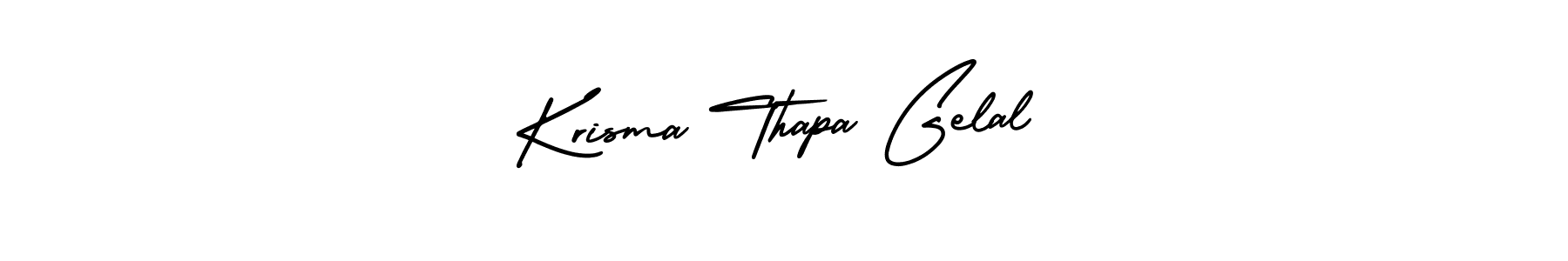 Similarly AmerikaSignatureDemo-Regular is the best handwritten signature design. Signature creator online .You can use it as an online autograph creator for name Krisma Thapa Gelal. Krisma Thapa Gelal signature style 3 images and pictures png