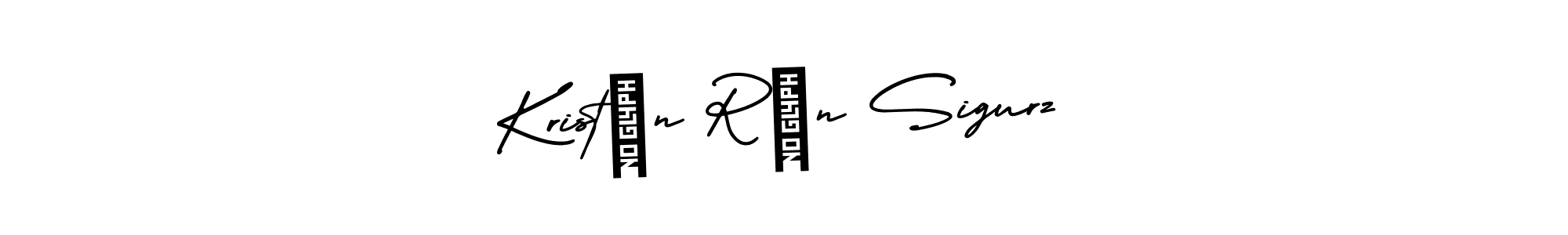 You should practise on your own different ways (AmerikaSignatureDemo-Regular) to write your name (Kristín Rán Sigurz) in signature. don't let someone else do it for you. Kristín Rán Sigurz signature style 3 images and pictures png