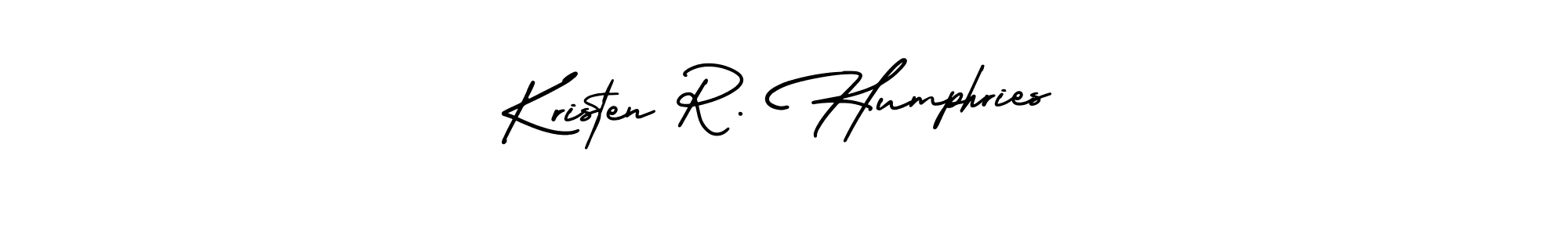 You should practise on your own different ways (AmerikaSignatureDemo-Regular) to write your name (Kristen R. Humphries) in signature. don't let someone else do it for you. Kristen R. Humphries signature style 3 images and pictures png