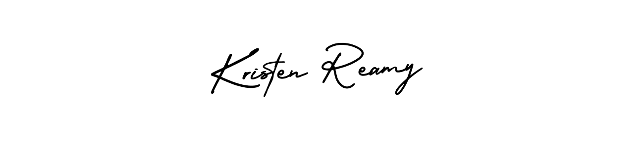 It looks lik you need a new signature style for name Kristen Reamy. Design unique handwritten (AmerikaSignatureDemo-Regular) signature with our free signature maker in just a few clicks. Kristen Reamy signature style 3 images and pictures png